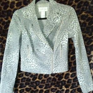 Cheetah print jean jacket